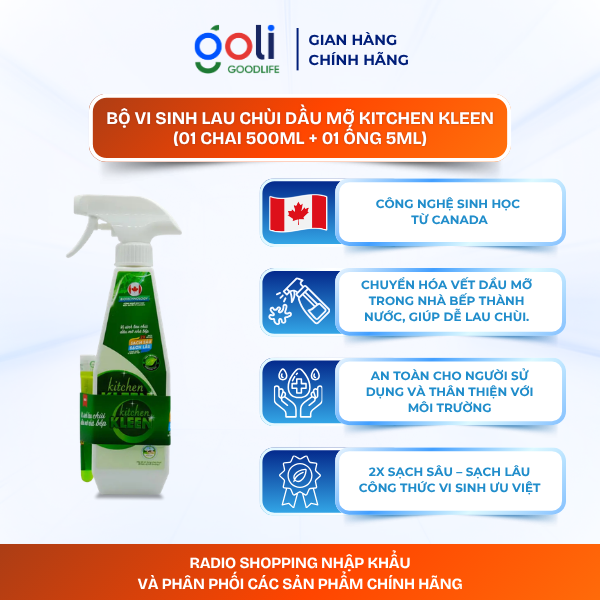 Chai xịt bếp đa năng KITCHEN KLEEN [1 chai 500ml - 1 ống 5ml]